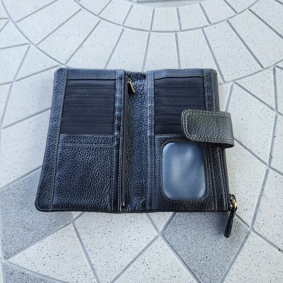 Fossil Emma Pebbled Leather Bi-Fold Wallet Clutch - Picture 6 of 12